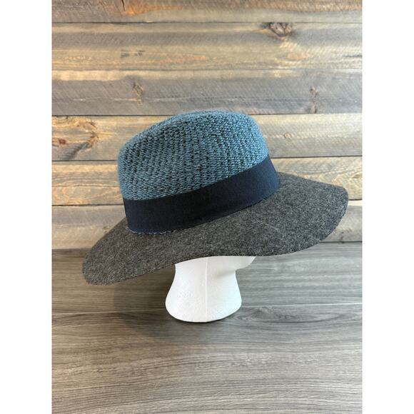 Anthropologie Bettina Wool Mohair Hat Wide Brim Bow Italy Bohemian Folk Hippie